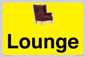 Lounge Dementia Friendly Yellow SIgn